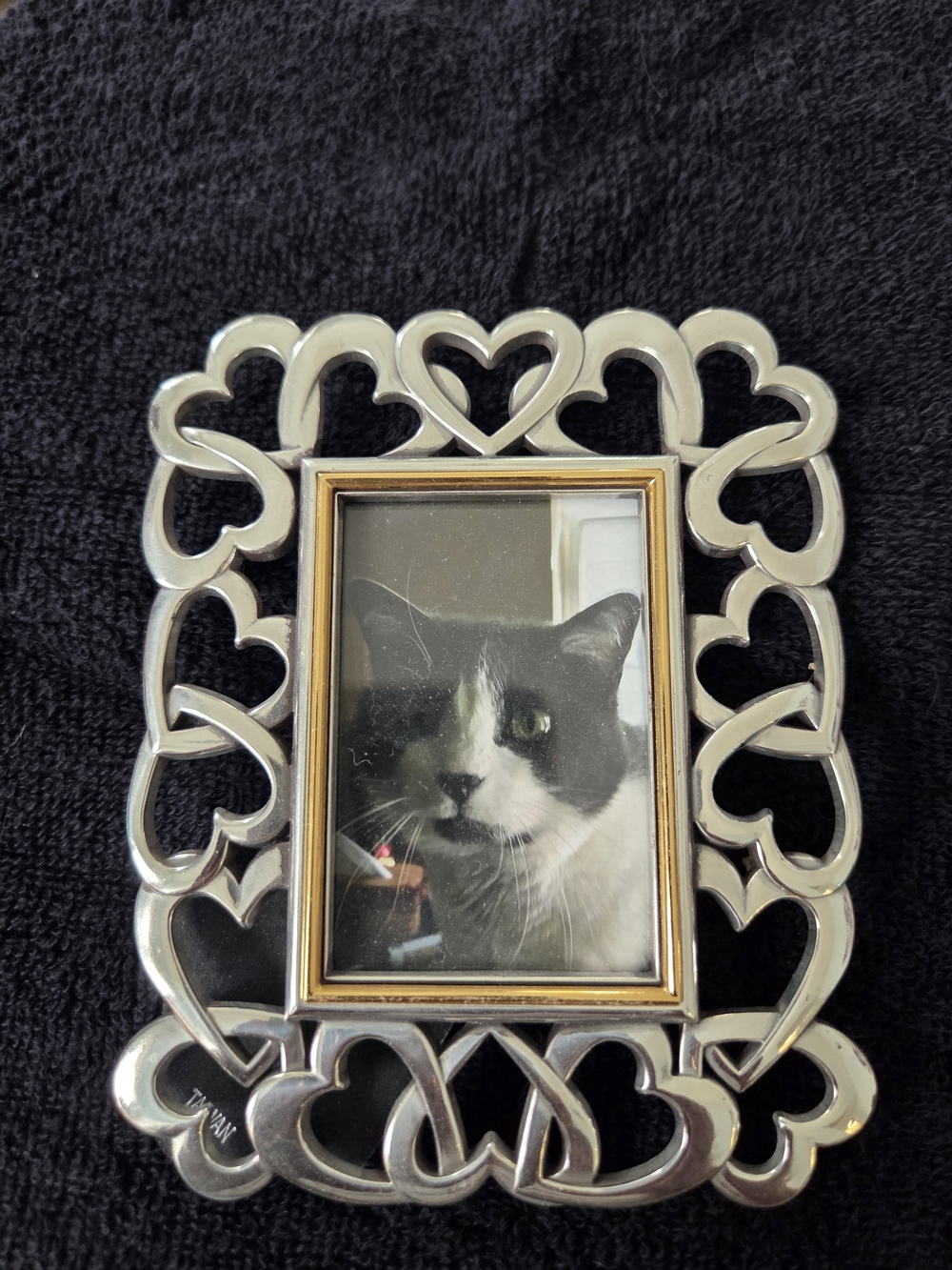 Brighton Silver and Gold Heart Motif Picture Frame
